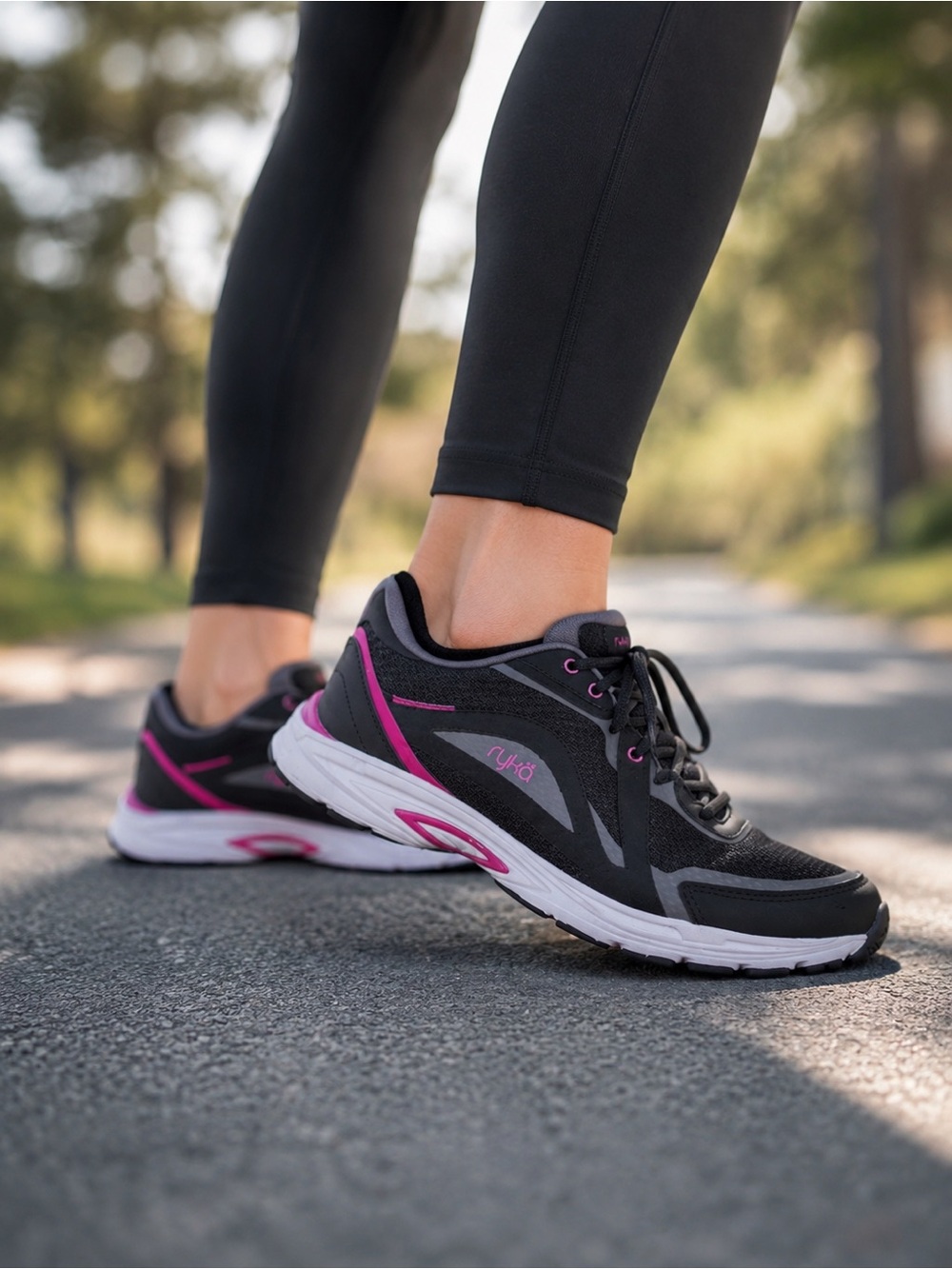 Ryka Sky Walk Black & Pink Athletic Walking Shoes -Women’s Size 6M